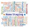 Home Staging Word Cloud with House Icon in the Background - English Language