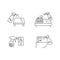 Home sterilization pixel perfect linear icons set