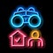 home surveillance neon glow icon illustration