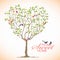 Home sweet Home - Bird and Heart tree vector design