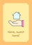 Home, sweet home greeting card with color icon element