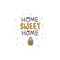 Home sweet home hand drawn vector quote.