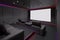 Home Theater Interior. 3d illustration.