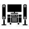 Home theater solid icon. Stereo system vector illustration isolated on white. Multimedia glyph style design, designed