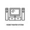 Home theatre system line icon. Concept for web banners and printed materials.