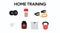 Home Training Icon Set. Home Workout Items