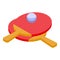 Home training ping pong icon, isometric style