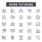 Home tutoring line icons, signs, vector set, linear concept, outline illustration