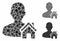 Home user Mosaic Icon of Irregular Elements