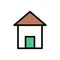 Home vector flat color icon