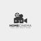 Home video cinema black color simple line logo template vector illustration icon element
