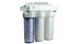 Home water filtration system with carbon filters and membrane.