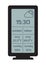 Home weather station widget, flat. Weather station home equipment, indicated temperature in Fahrenheit degrees and relative humidi