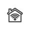 Home wi-fi signal line icon