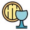 Home wine barrel icon vector flat