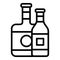 Home wine bottle icon outline vector. Wood shelf