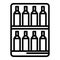 Home wine store icon outline vector. Wood cabinet