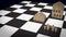 The home wood toy on chess board for property or real estate business 3d rendering