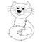 Homebody cat smiling and sitting, coloring book
