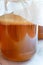 Homebrew fermented drink Kombucha in a glass jar, Kombucha SCOBY