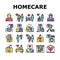 Homecare Services Collection Icons Set Vector