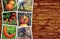 Homegrown vegetable photo collage