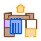 Homeless cardboard house icon vector outline illustration