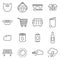 Homeless Life & Culture Icons Thin Line Vector Illustration Set