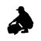 Homeless man silhouette vector