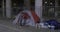 Homeless people living in tents Miami FL USA