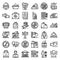 Homeless shelter icons set, outline style