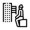 Homeless sitting on box in city icon vector outline illustration