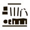 homeless sleeping near trash can icon Vector Glyph Illustration