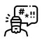 Homeless swearing icon vector outline illustration