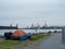 Homeless tent along bay in San Francisco