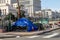 Homeless tents in downtown Los Angeles, California, USA