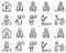 Homeless vector icon set 1, line style