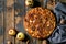 Homemade apple cake with fresh gardening apples