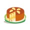 Homemade Apple Pie Slice on plate flat vector icon