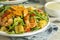 Homemade Arugula Shrimp and Polenta Salad
