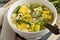 Homemade asparagus and frittata soup