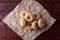 Homemade Austrian Linzer cookies are two shortbread cookies, accompanied by a very common jelly at Christmas