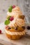 Homemade autumn cranberry pumpkin cupcakes with cream cheese icing