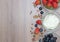 Homemade baked granola berry fruit yogurt