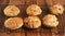 Homemade, baked irish raisin scones cooling on a wire cooling rack