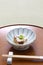 Homemade baked sesame tofu,  japanese traditional vegan cuisine
