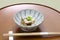 Homemade baked sesame tofu,  japanese traditional vegan cuisine
