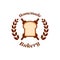 Homemade bakery shop bread logo with bakery rolling pin icon symbol in classic style