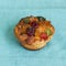 Homemade baking cheese muffin with with cherries and fruits