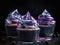 Homemade beautiful blueberry cupcakes. Generative AI